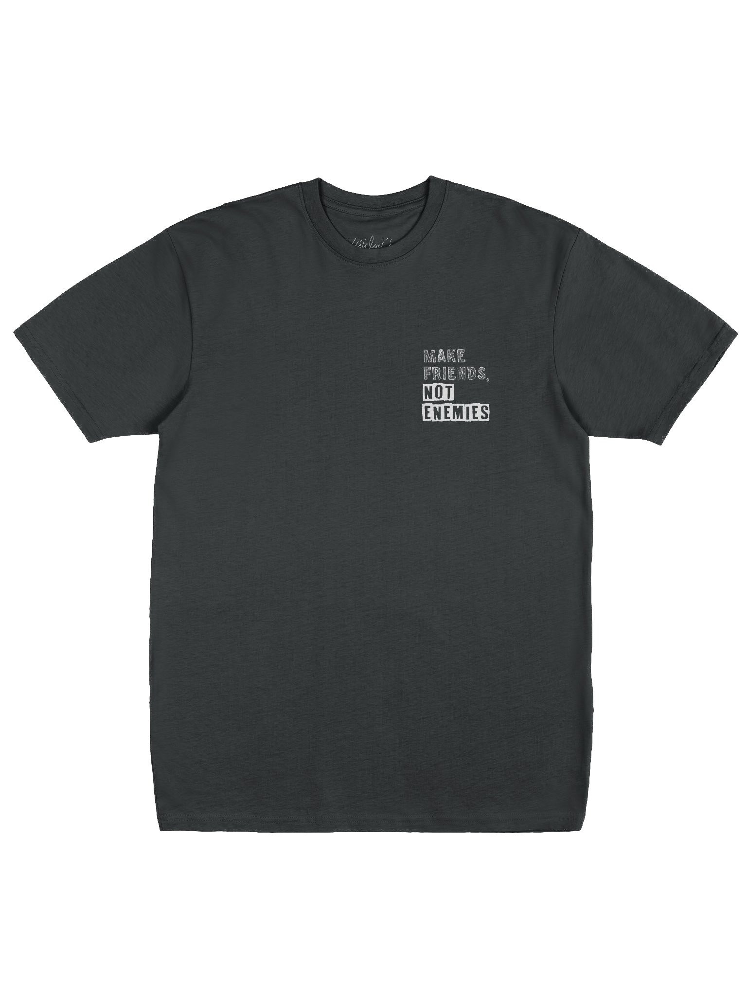 Make Friends Not Enemies Black Tee product image (3)