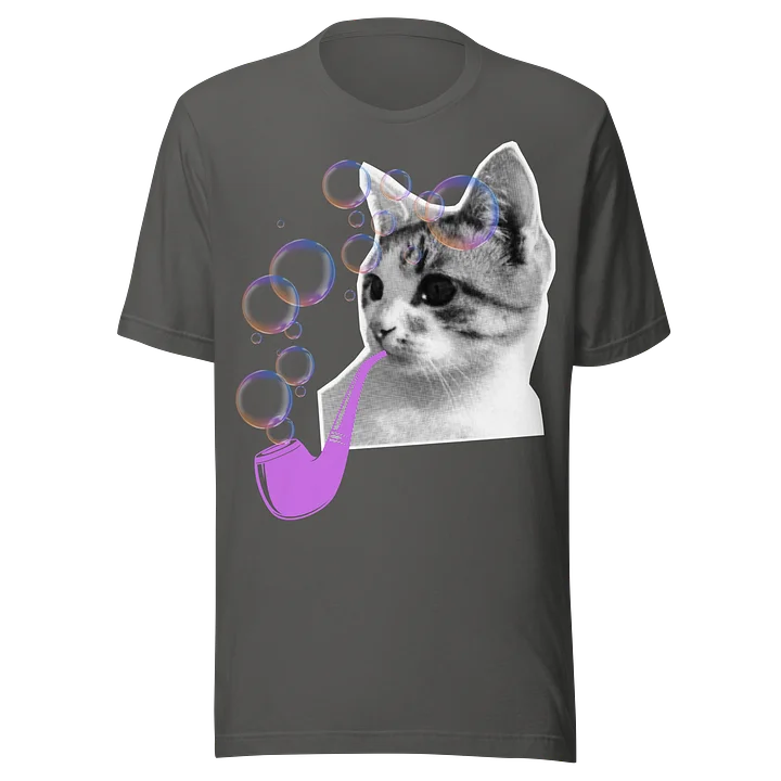Whimsical Cat Bubble Pipe T-Shirt product image (1)