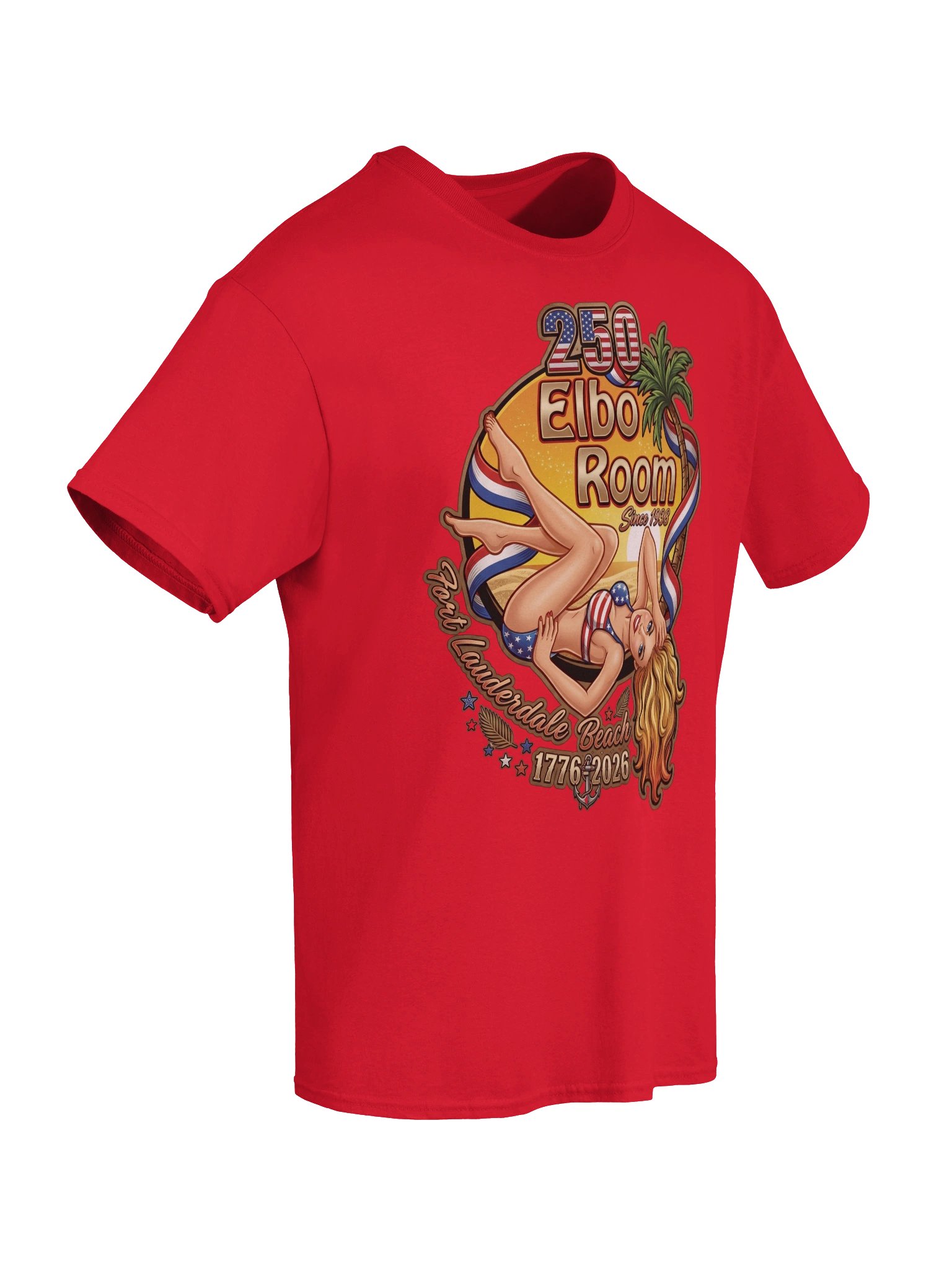 Elbo Room America 250 Merchandise Retro Pin-Up Tee | Premium Black & Patriot Colors product image (6)