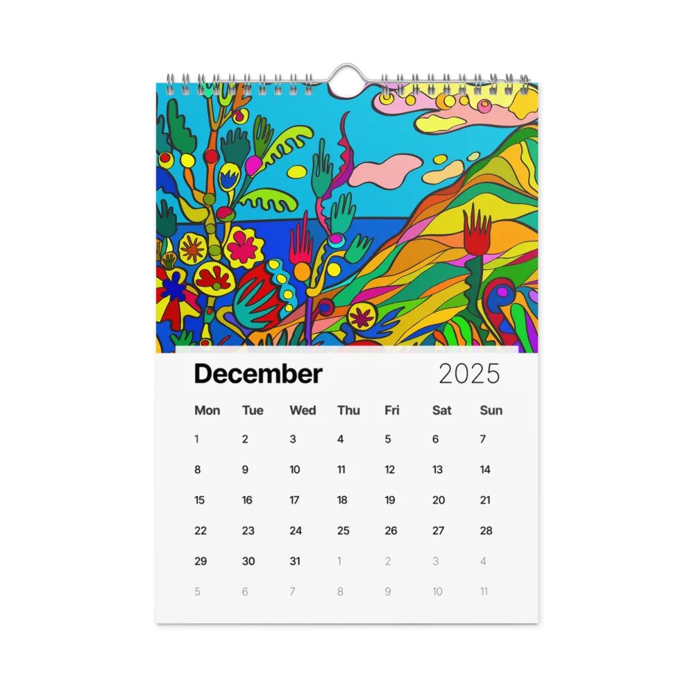 Energize Your Year: 2025 Customizable Wall Calendar – Wave at Sunset product image (4)