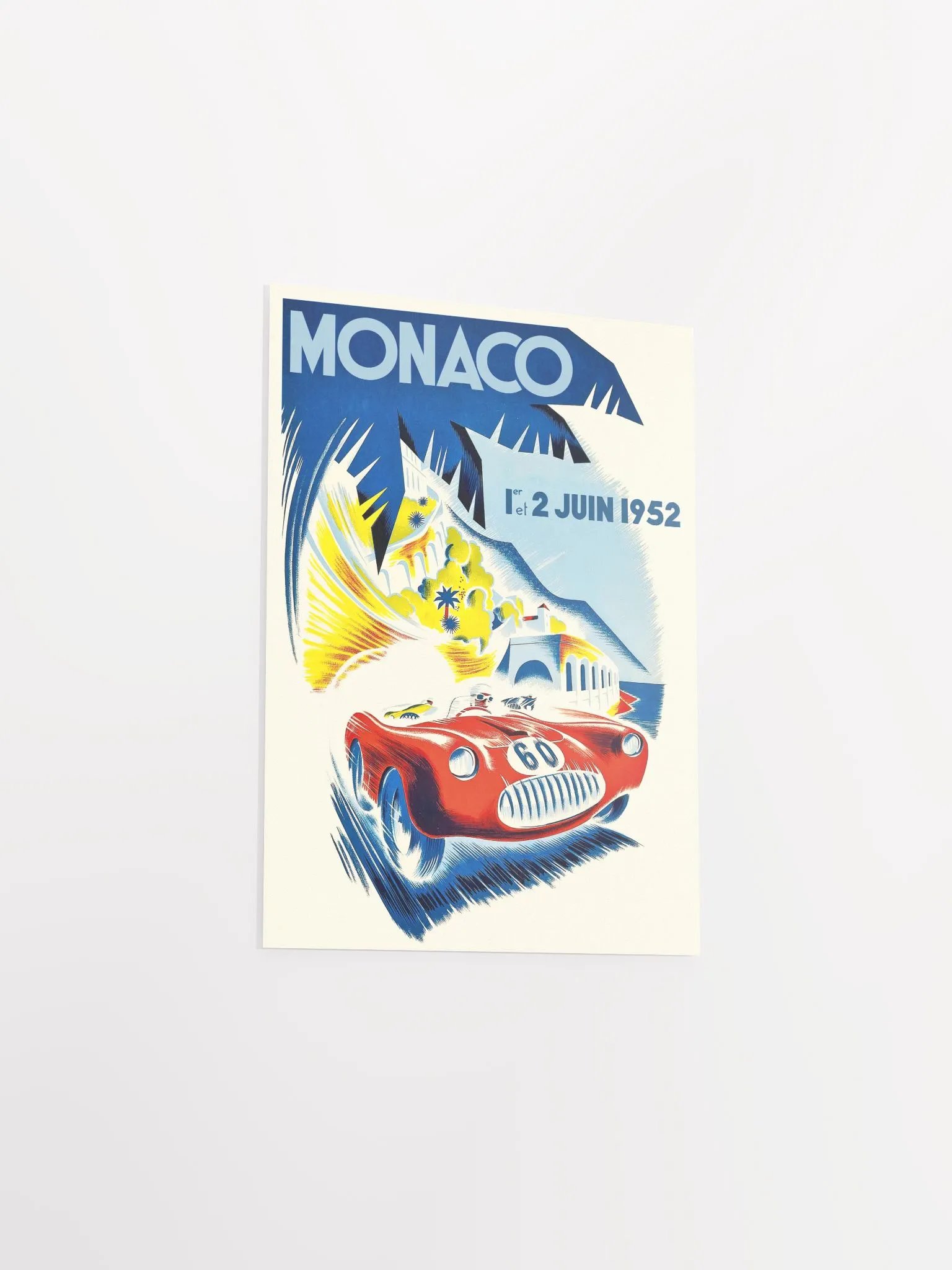 Monaco Vintage F1 Grand Prix, 1952 poster — Vintage Formula 1 poster, Monaco Grand Prix poster, retro travel poster, retro travel art product image (8)