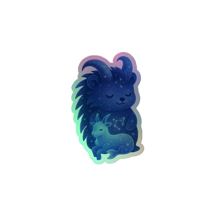 Zodiac hedgie Capricorn holographic sticker product image (2)