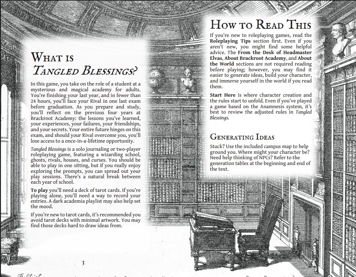 (Digital) Tangled Blessings: A 1-2 Player Magical School Horror Tabletop RPG product image (2)