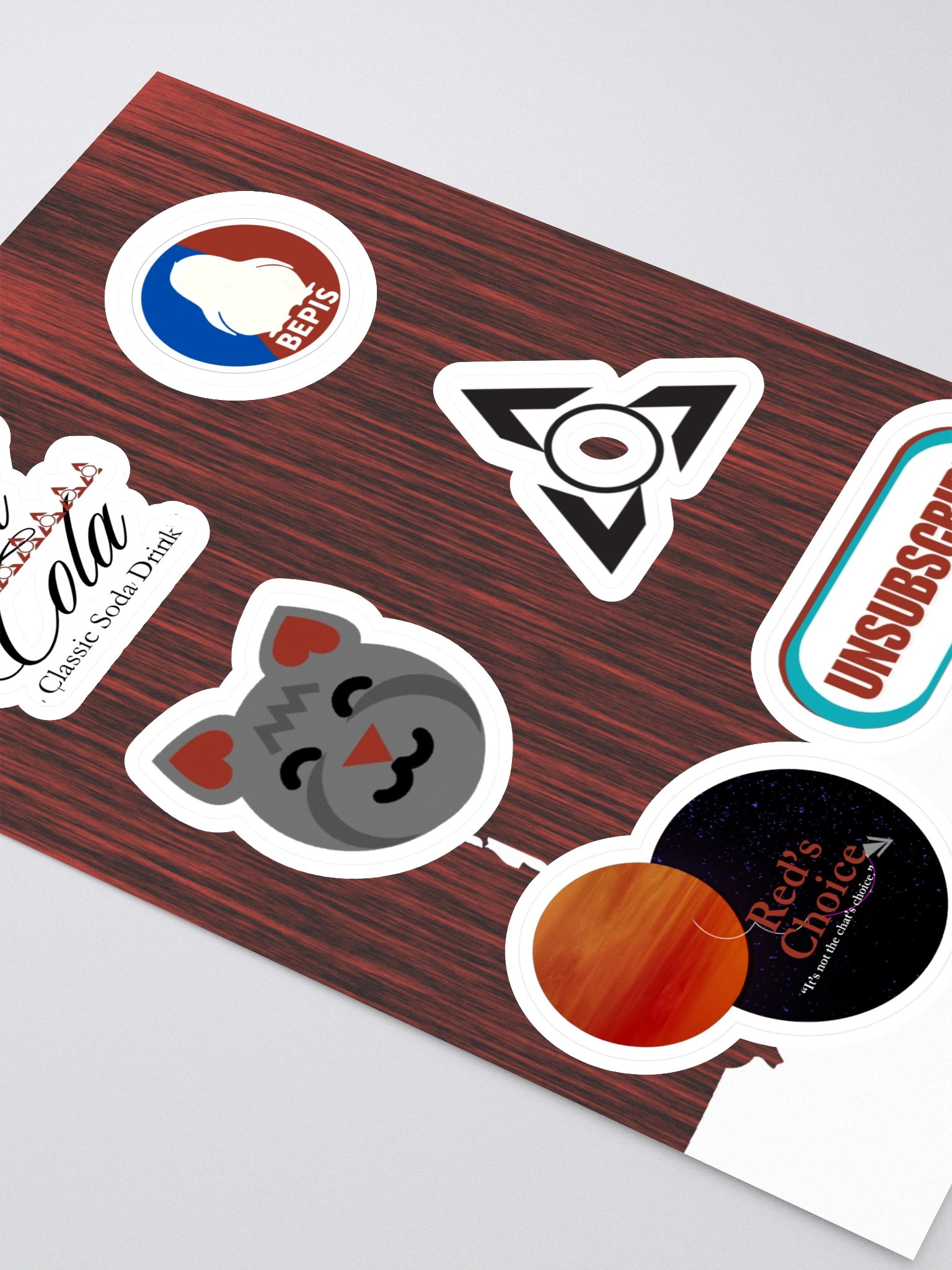 Red Stickers | Kiss Cut Sticker Sheet with Custom Background by Allcolor product image (1)