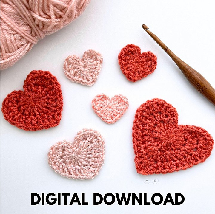 Easy Crochet Hearts - 3 Sizes (Digital PDF Pattern) product image (2)