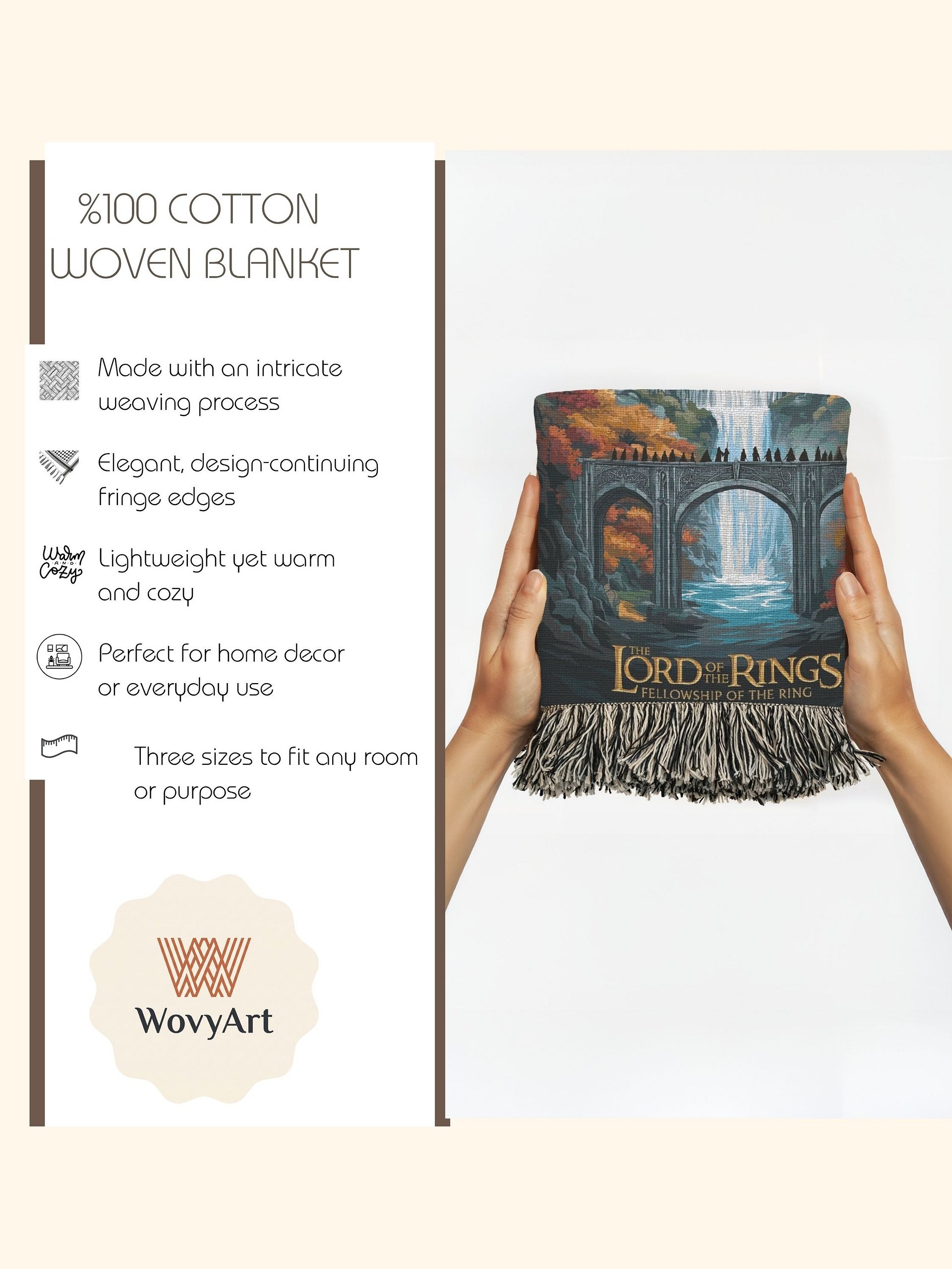The Fellowship Crossing Rivendell Woven Blanket product image (4)