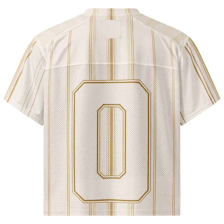 Ivory & Gold Pinstripe Soccer Jersey | Minimalist Heritage Football Shirt | Premium World Cup 2026 Jersey product image (2)
