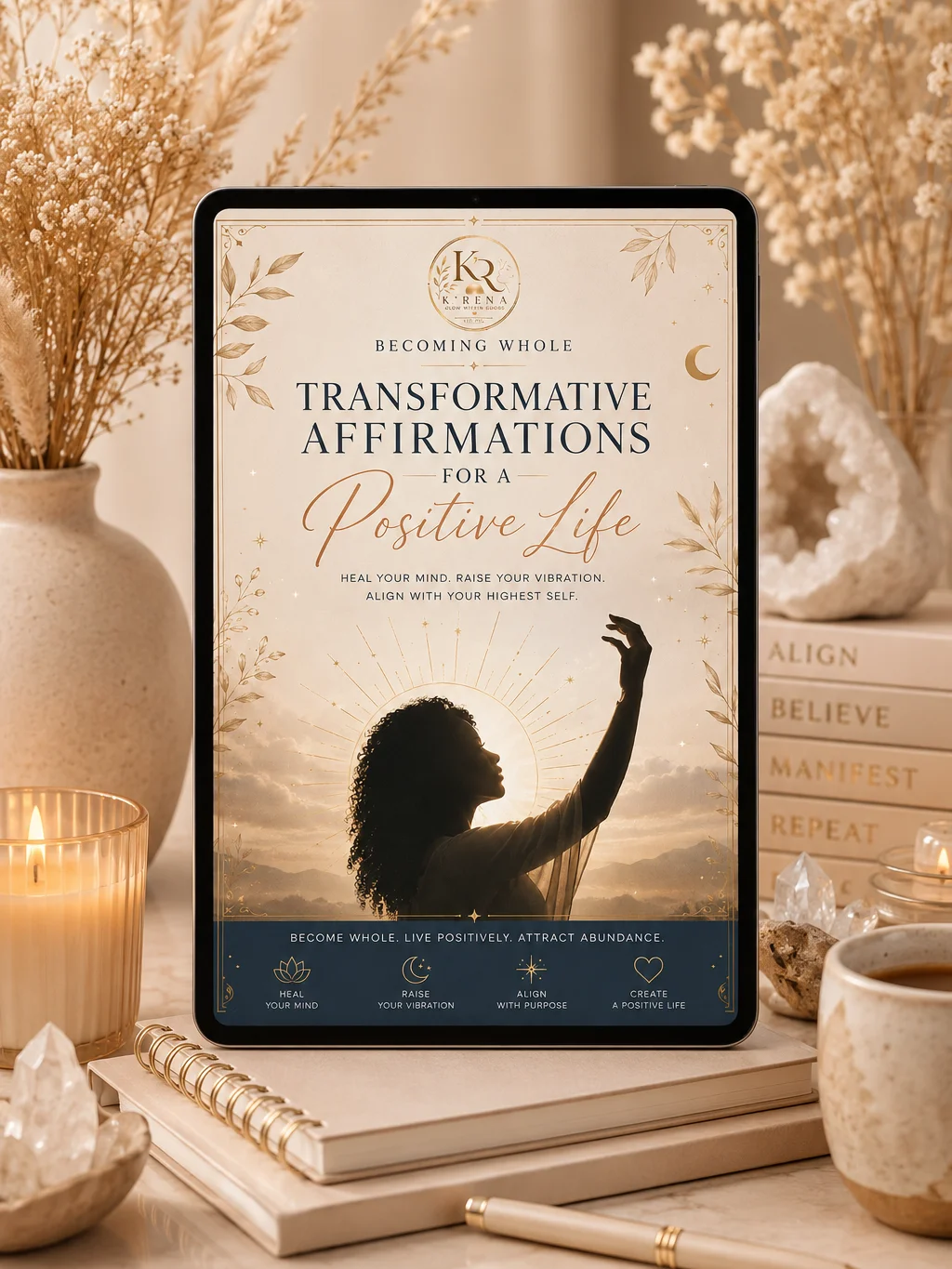 Becoming Whole: Transformative Affirmations for a Positive Life Ebook and Workbook product image (1)