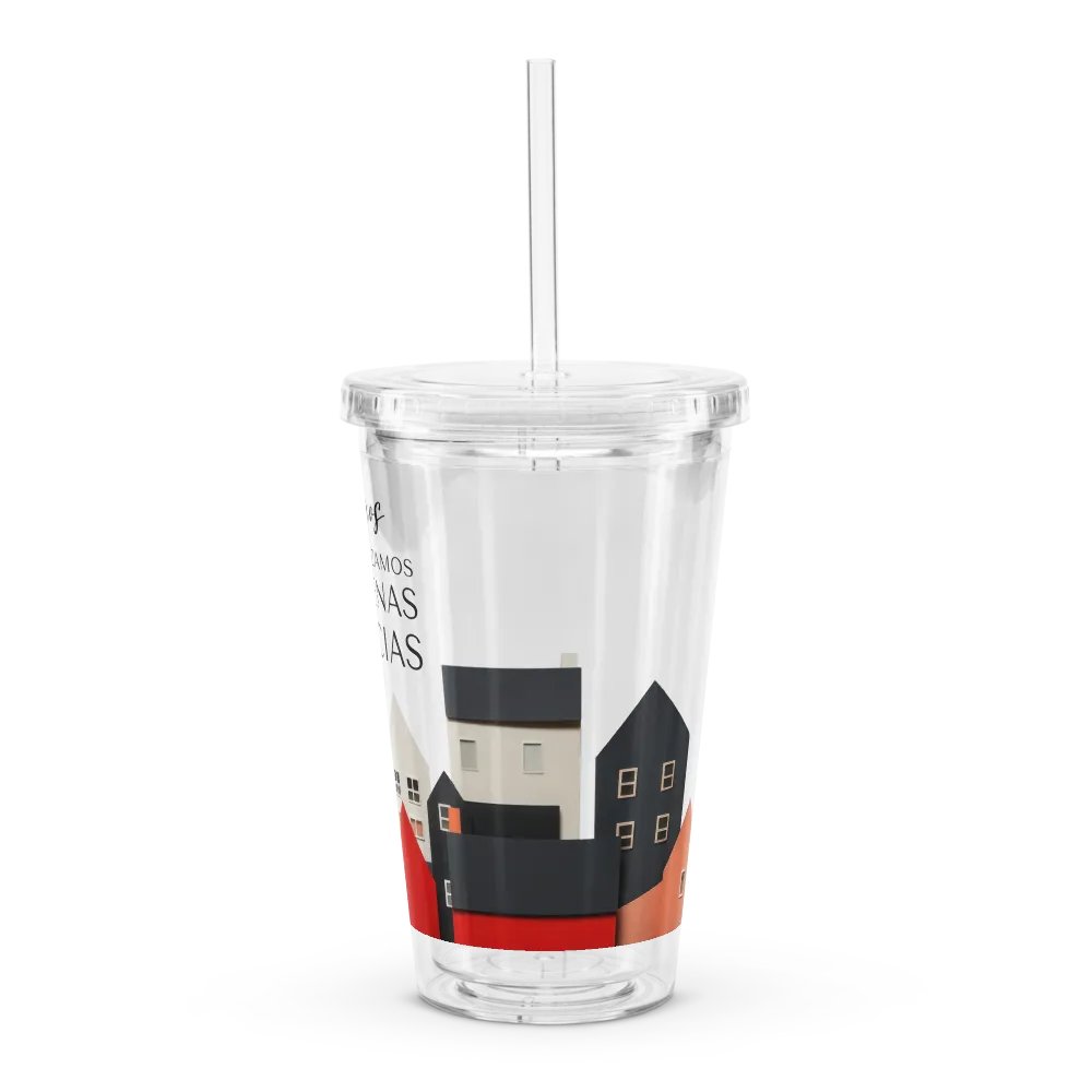 'No Nos Avergonzamos de las Buenas Noticias' Whimsical Town Spanish Tumbler product image (10)