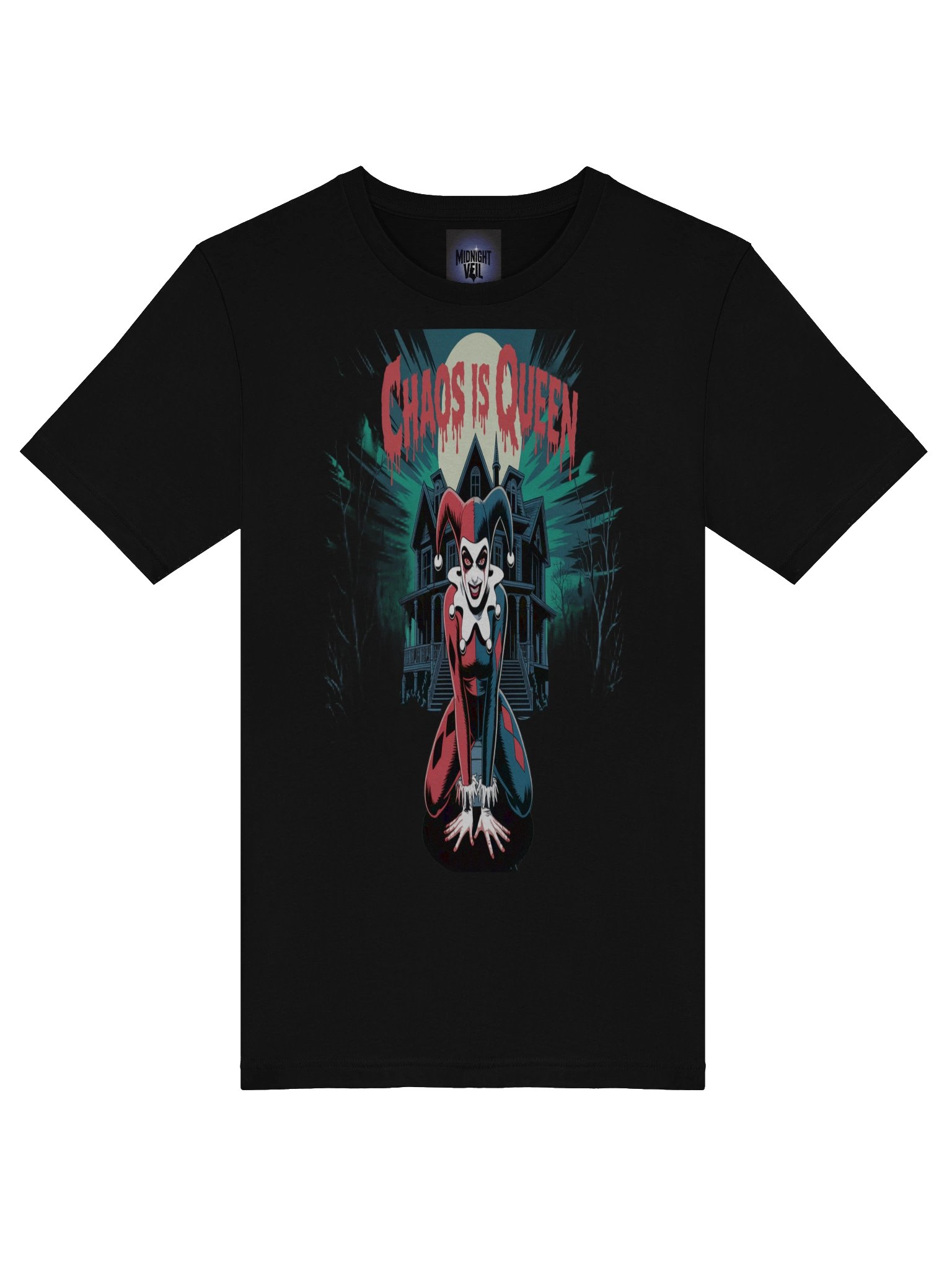Chaos Queen: Harley Quinn's Midnight Haunt Graphic Tee product image (7)