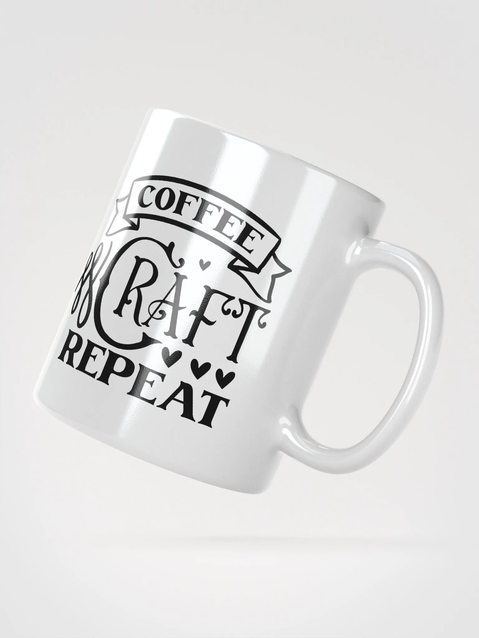 Coffee Craft Repeat White Glossy Mug product image (3)
