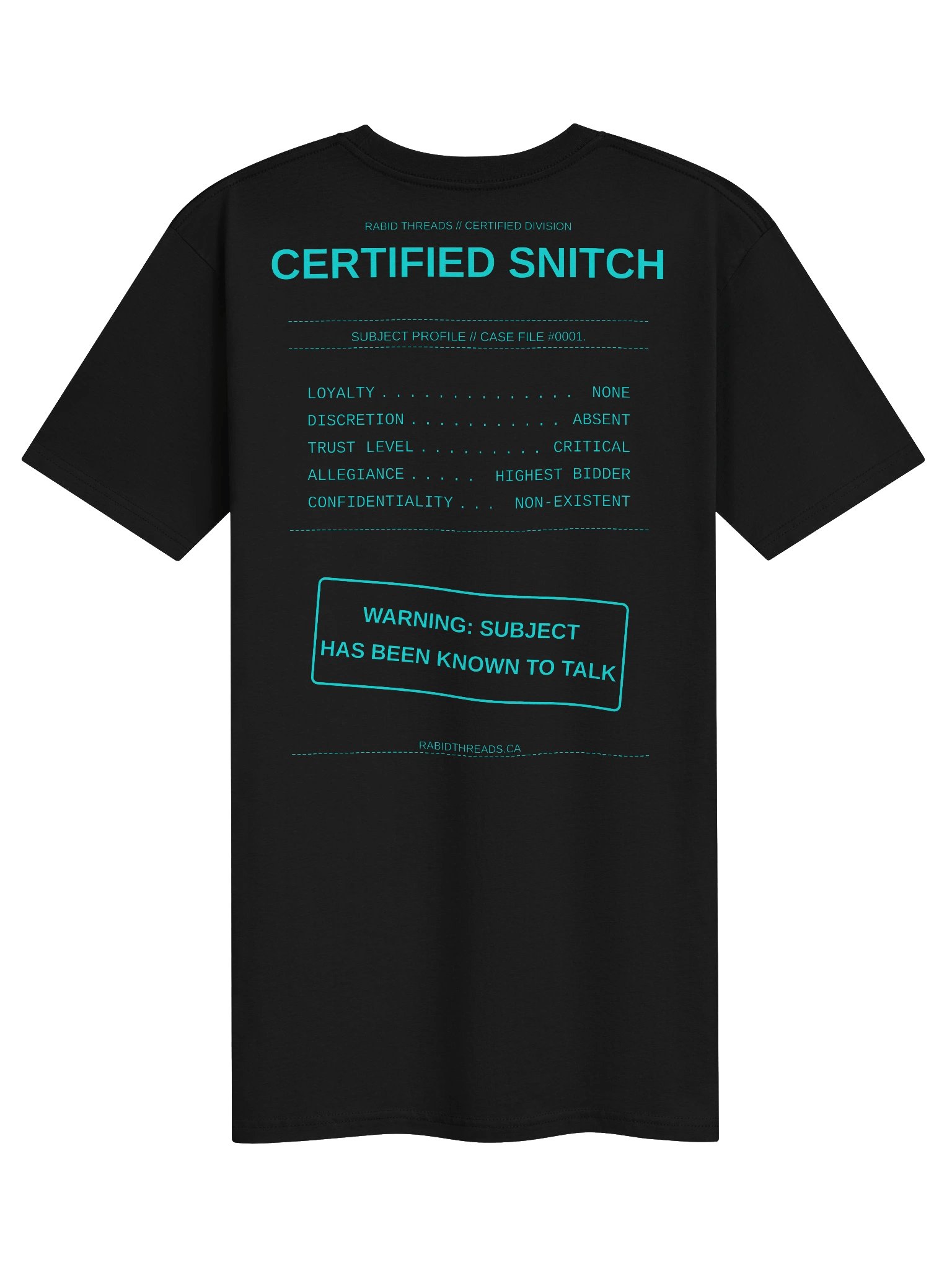 Certified Snitch™ Heavyweight Tee | Case File #0001 product image (6)