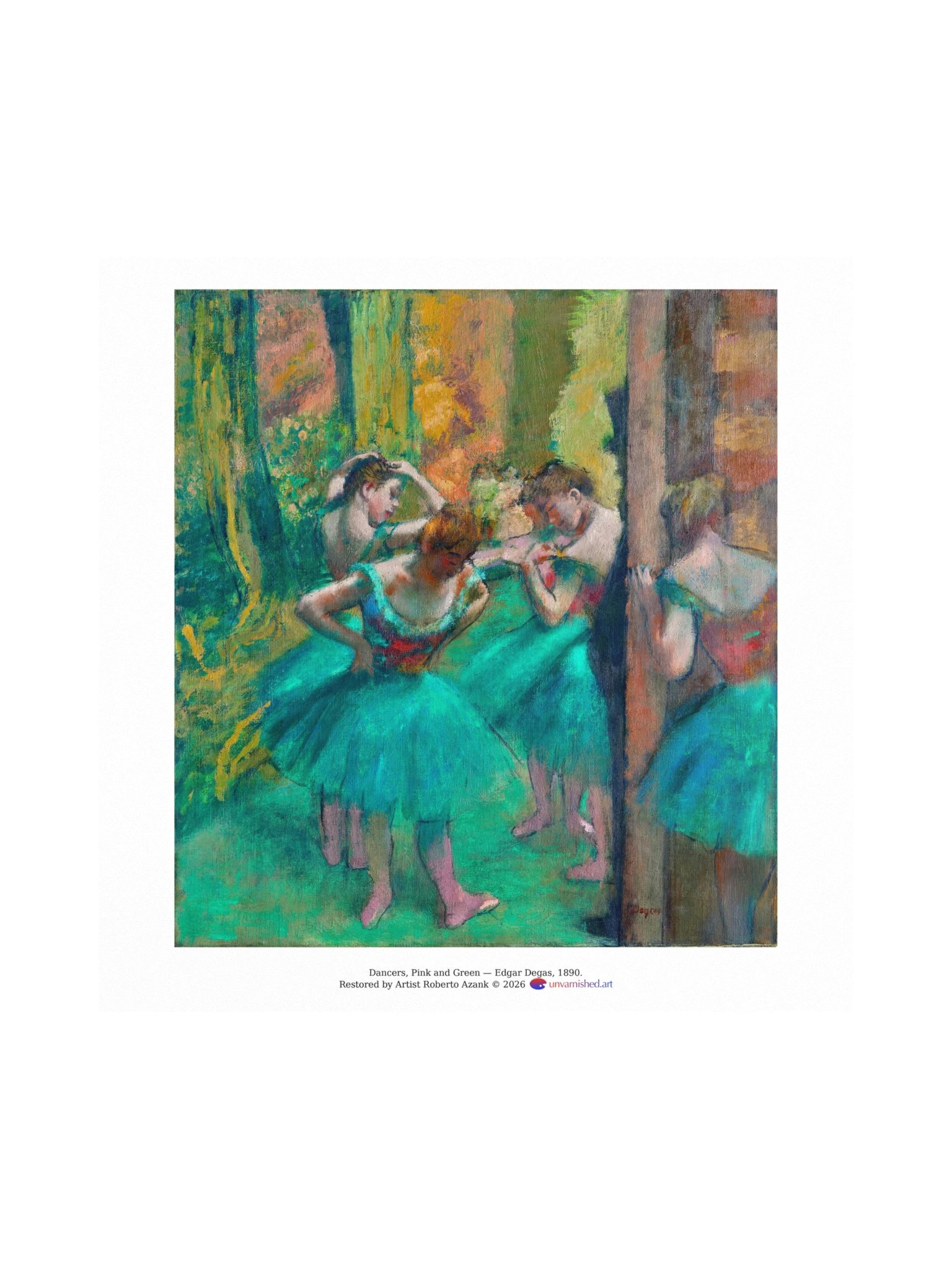Dancers, Pink and Green — Square Poster product image (1)