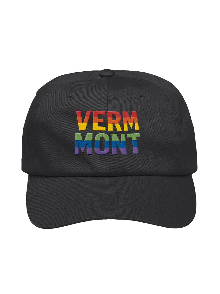 Vermont Pride Rainbow Text - LGBTQ+ State Pride Design for Equality and Love Dad Hat product image (1)