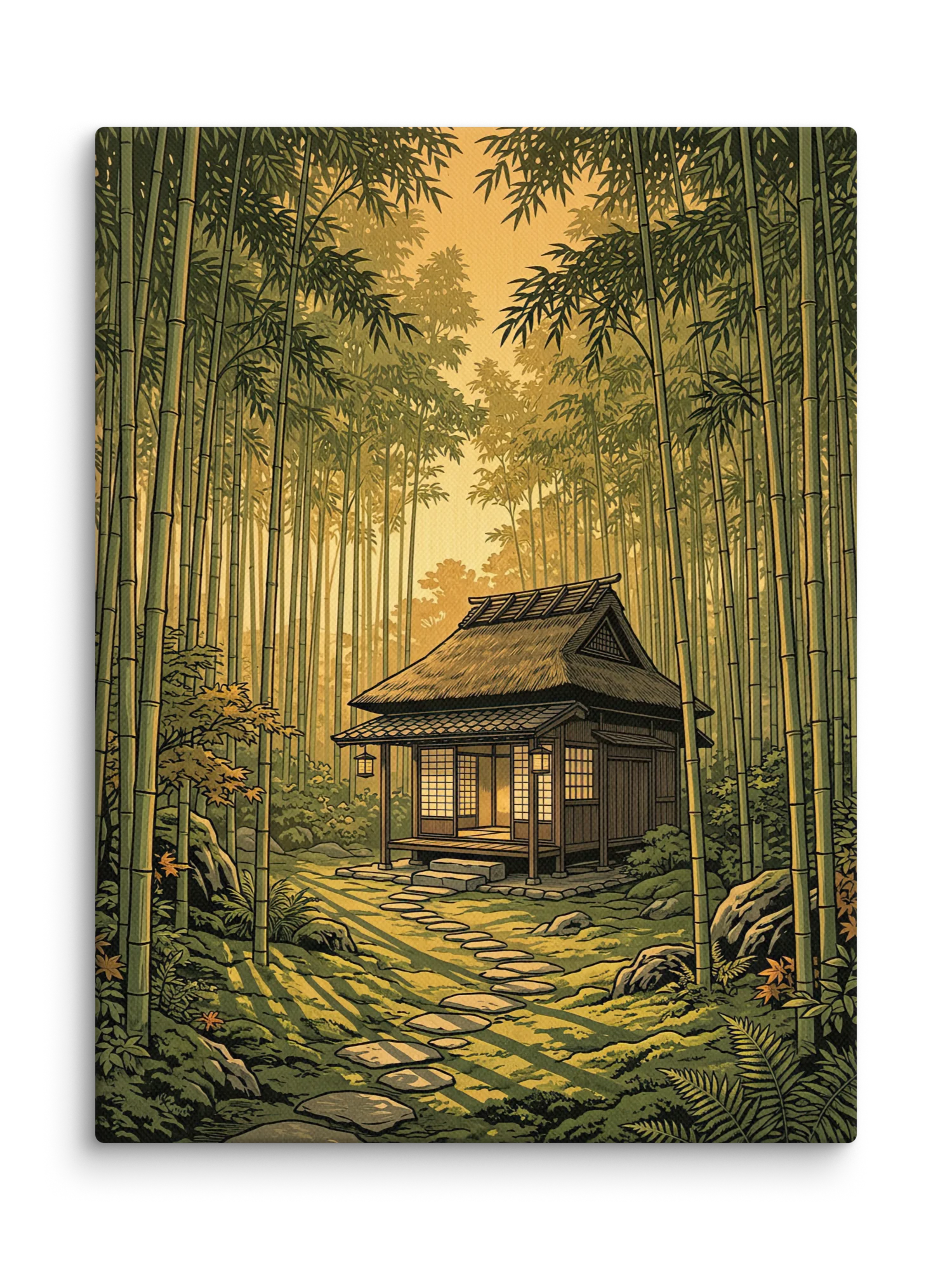Tranquil Bamboo Forest Retreat Canvas - Zen Minimalist Wall Art product image (1)