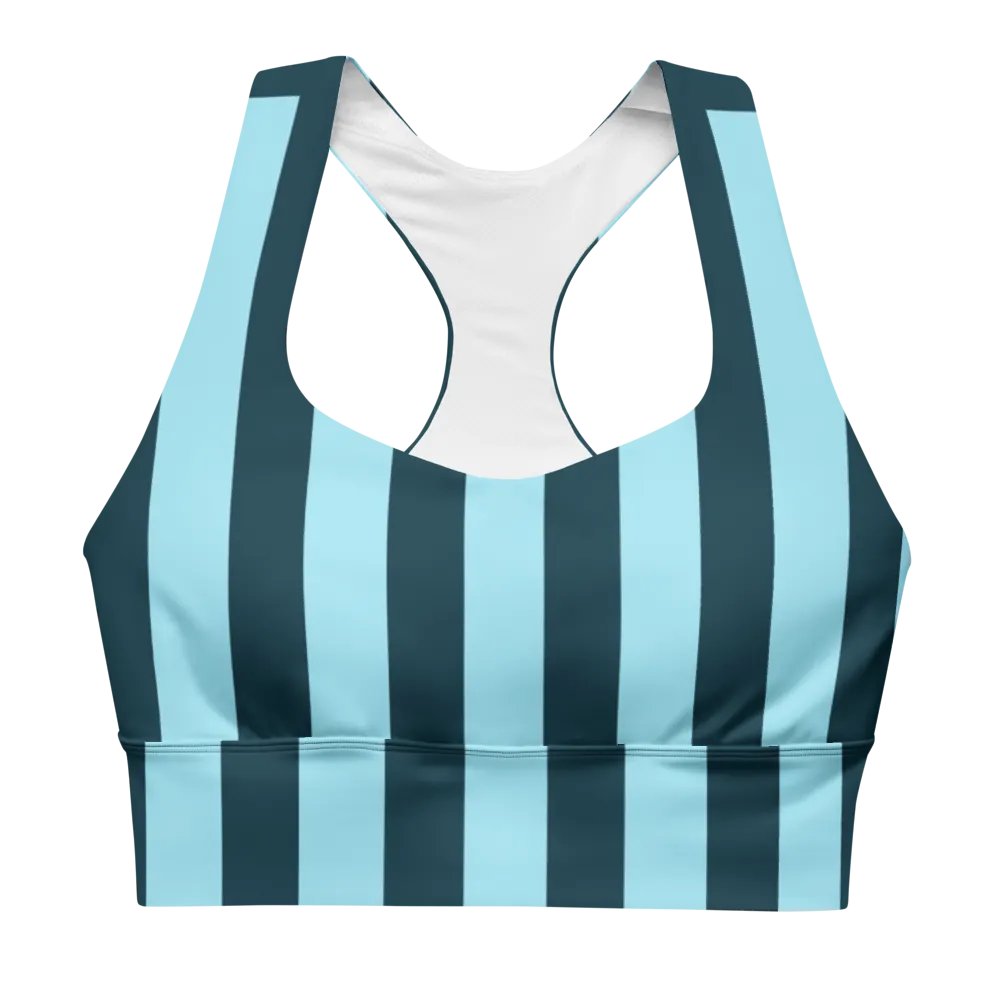 Blue Stripe Longline Sports Bra - UPF50+ protection product image (5)