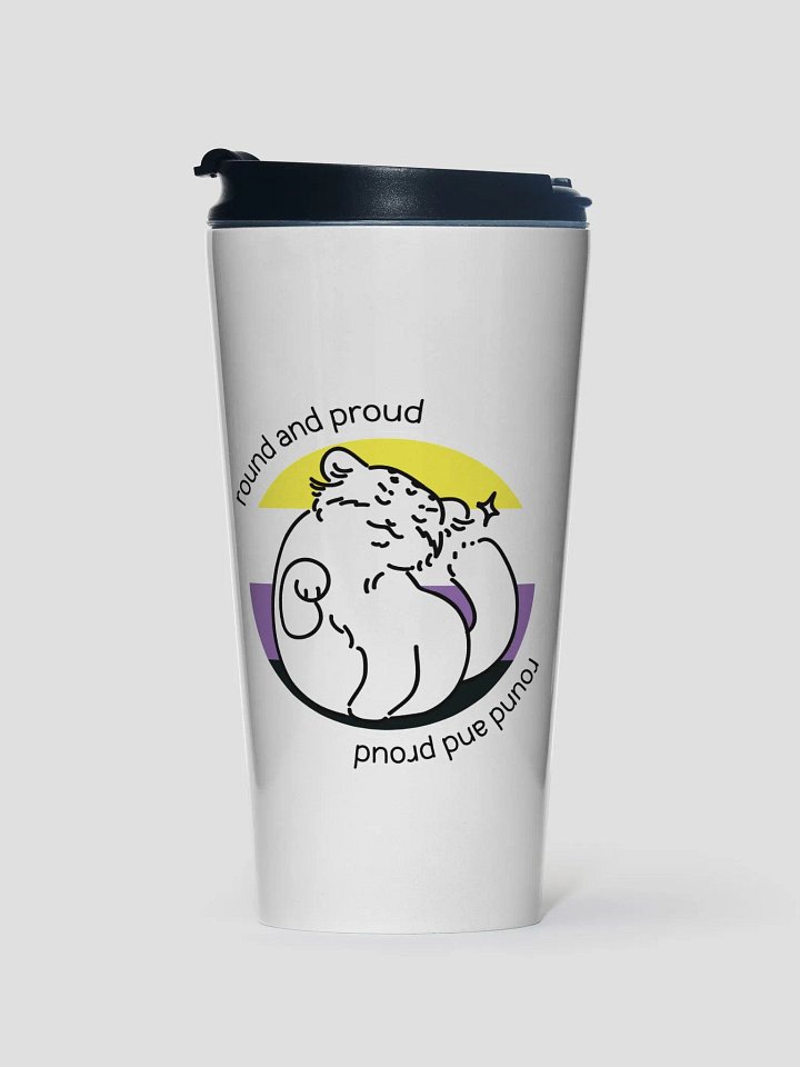 Round and Proud Manul Nonbinary Version - Steel Travel Mug product image (1)