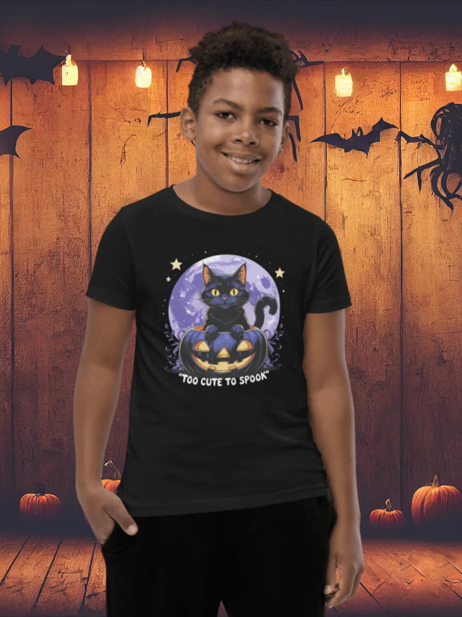 Cute Halloween Cat Kids T-Shirt product image (1)