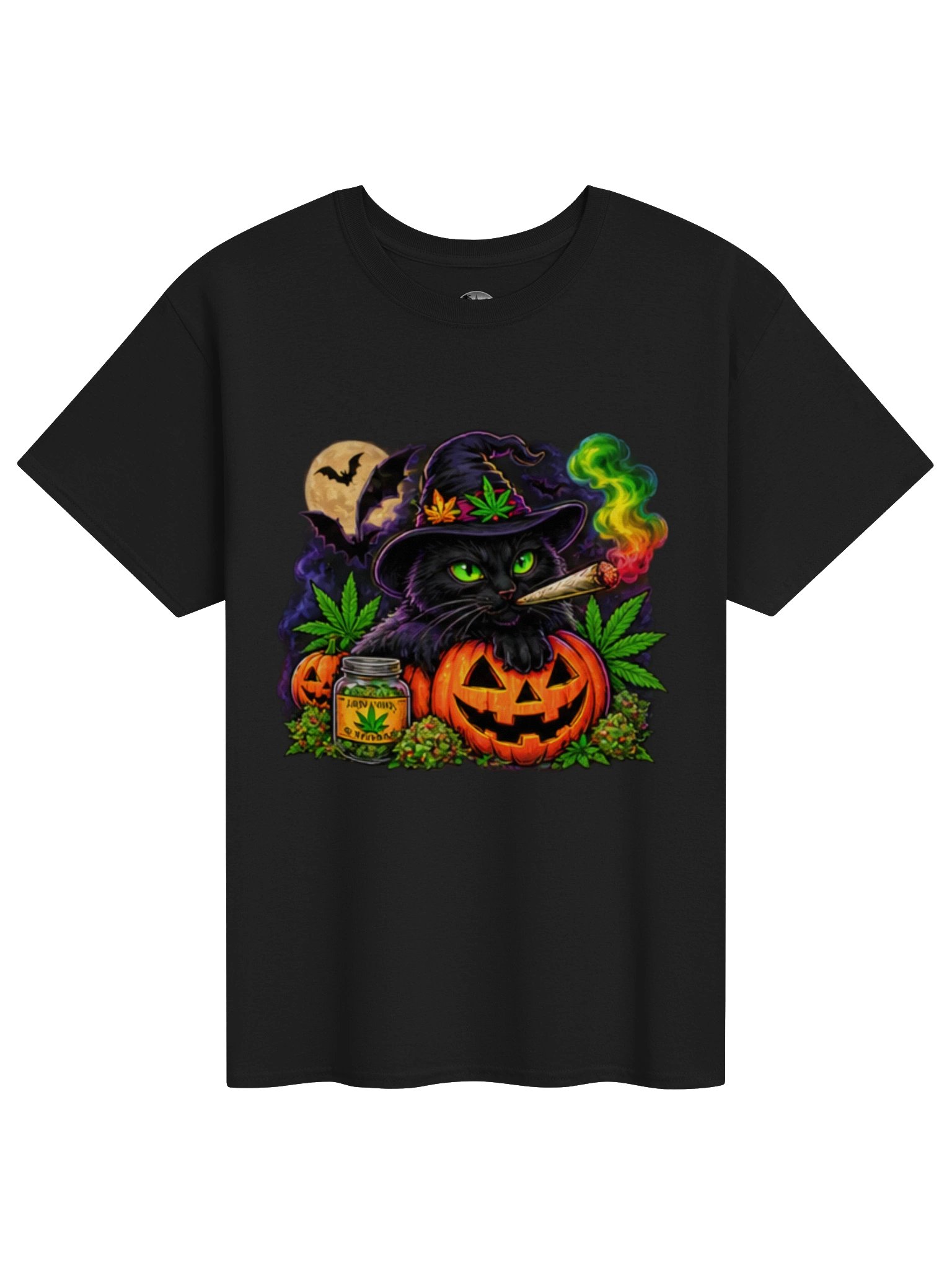 Midnight Mischief Black Cat Graphic Tee product image (1)