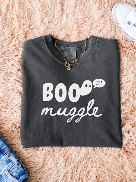 Boo Magical Halloween Cozy Minimalist Fall Shirt product image (5)