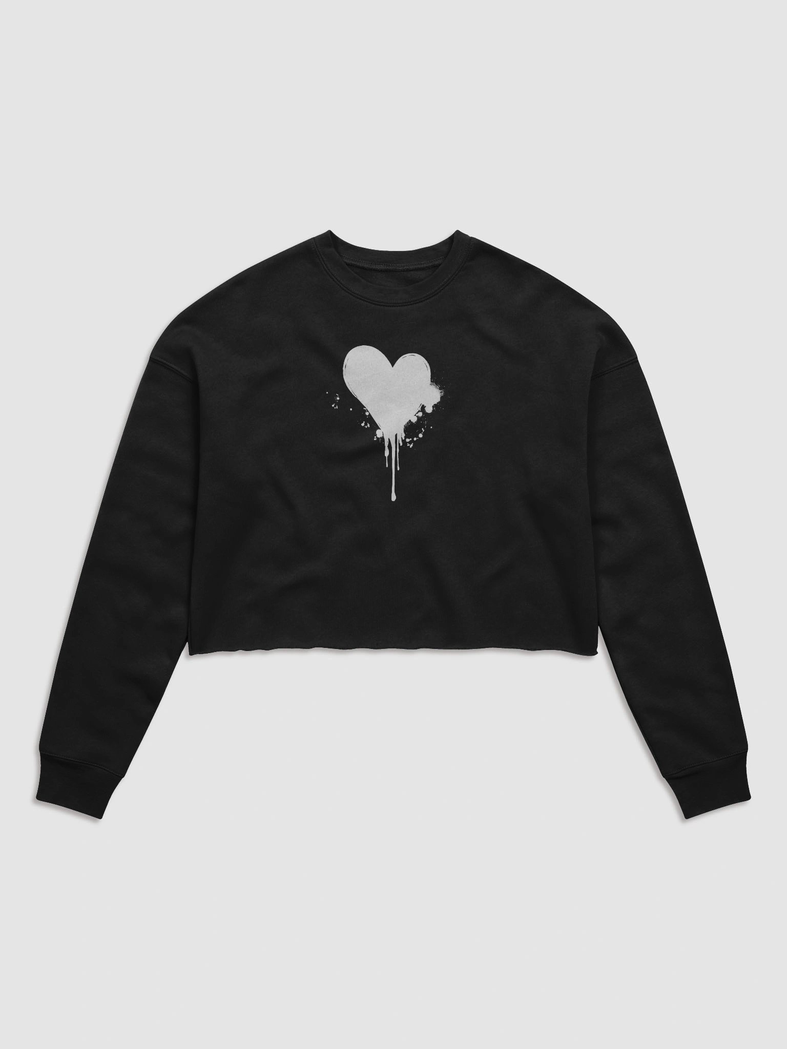 Bleeding Heart Cropped Sweatshirt - BLACK product image (4)