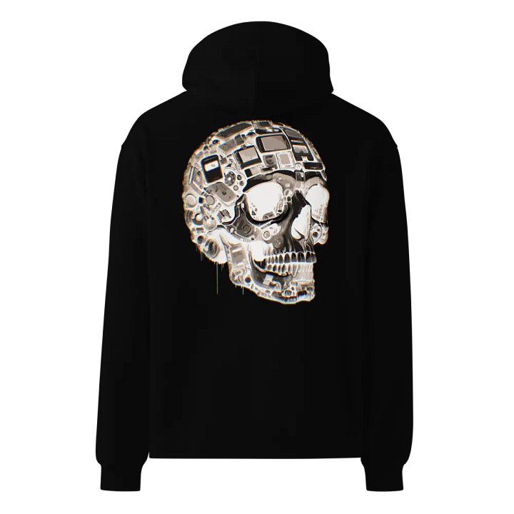 VACIO NEGATIVE Techno Skull Glitch Premium Relaxed Fit Hoodie product image (5)