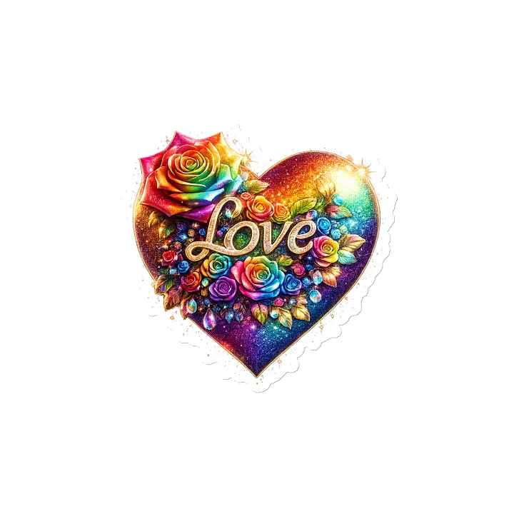 Rainbow Love Floral Heart Die-Cut Magnet product image (2)