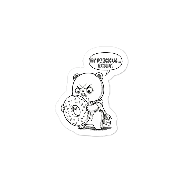 ​"My Precious" Hungry Panda — Kawaii Donut Line Art product image (1)