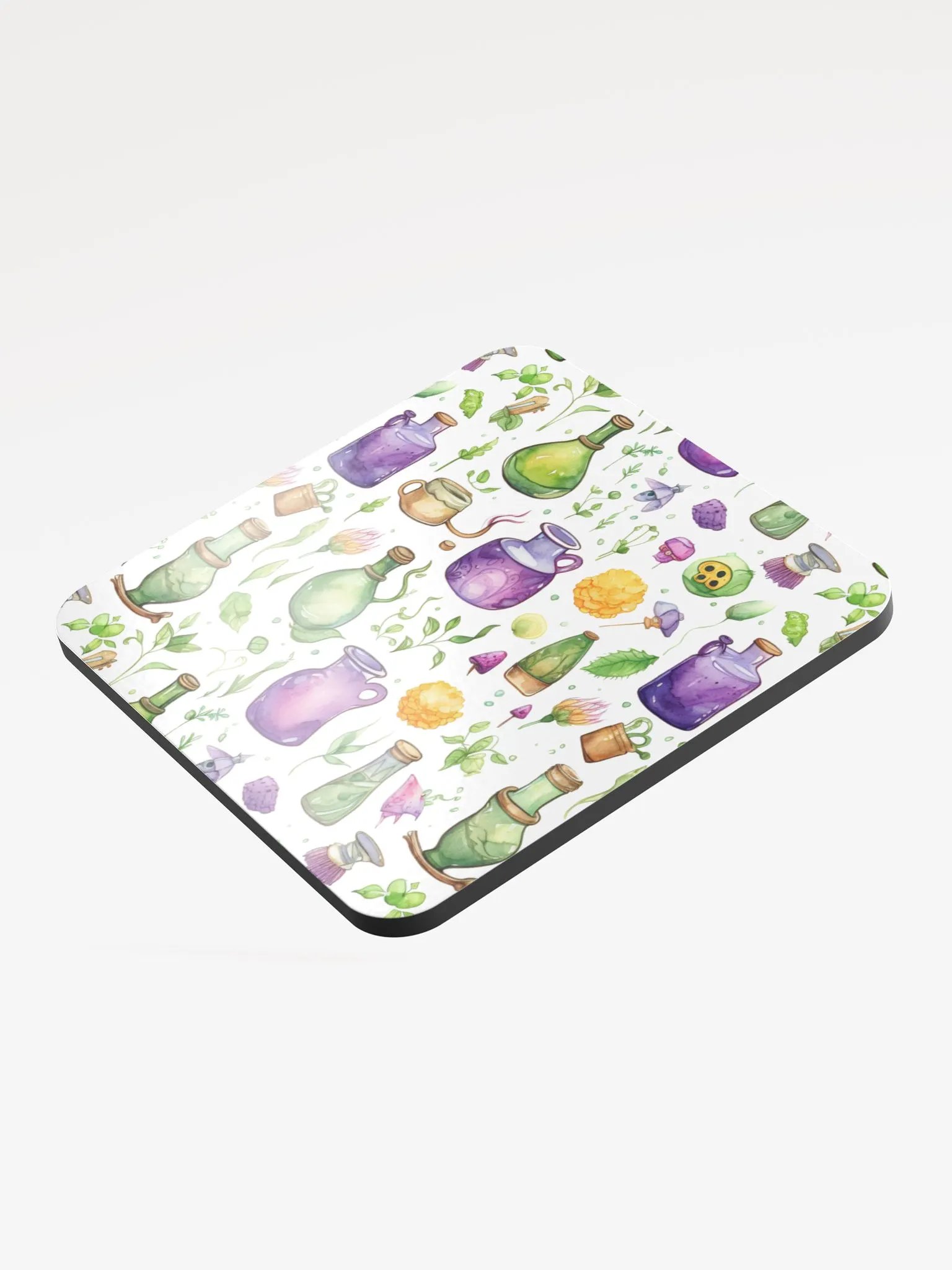 Glossed Cork Coaster 🟩 🔶 🟪 Fascinating Watercolor Pattern - Motif 1 product image (3)