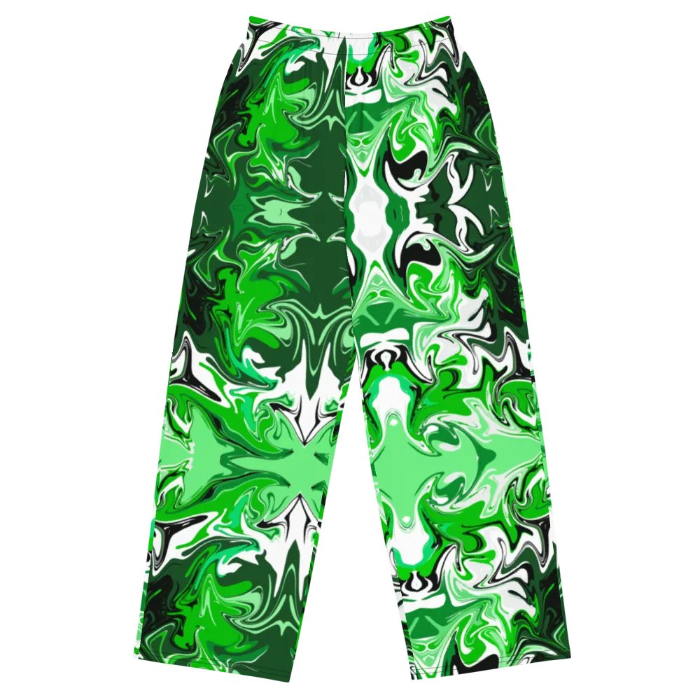 Green Swirl Unisex Wide Leg Bottoms product image (4)
