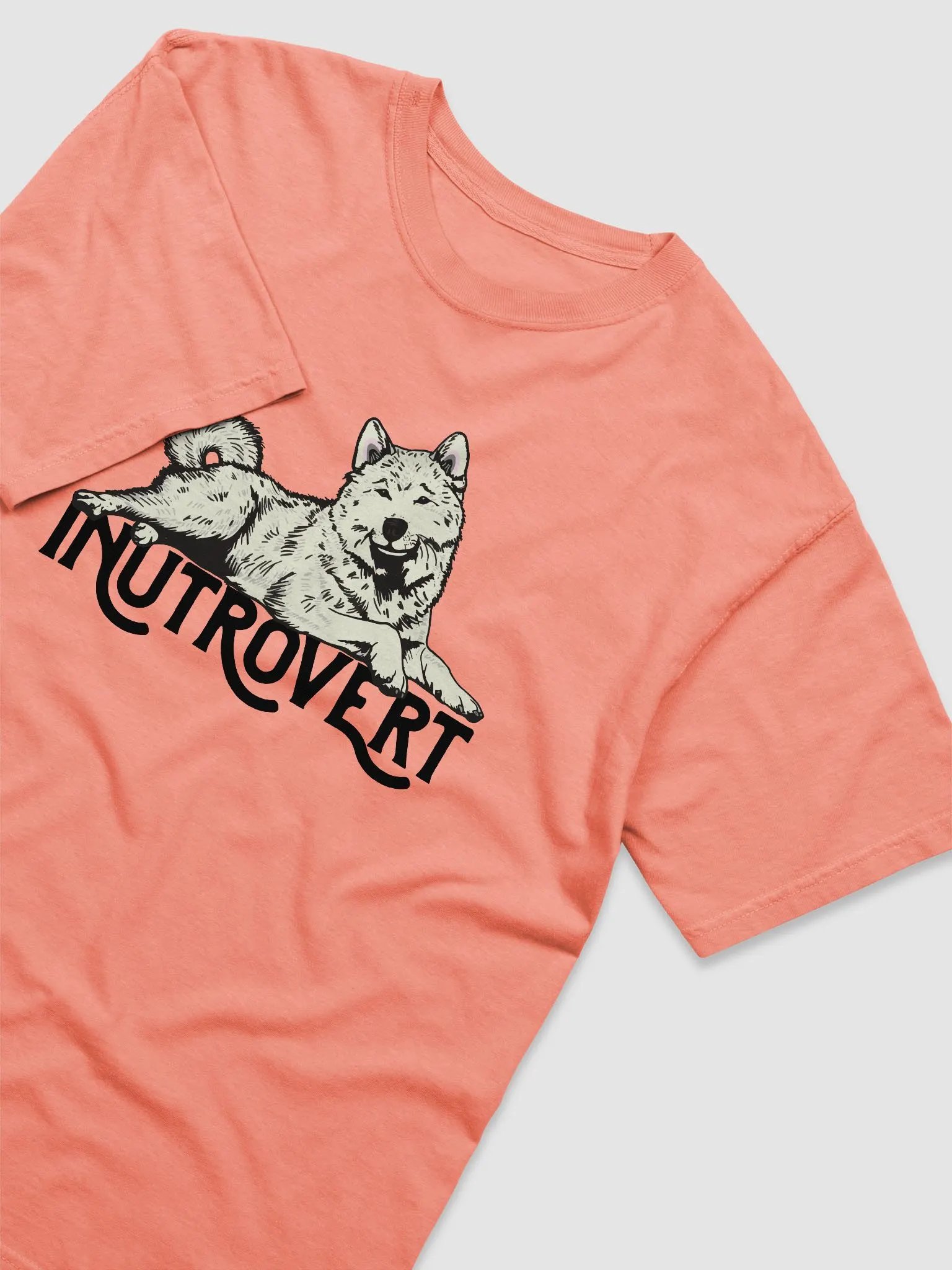 Inutrovert T-Shirt of an Akita Inu (White) | Funny T-Shirt for Akita Paw-rents product image (6)