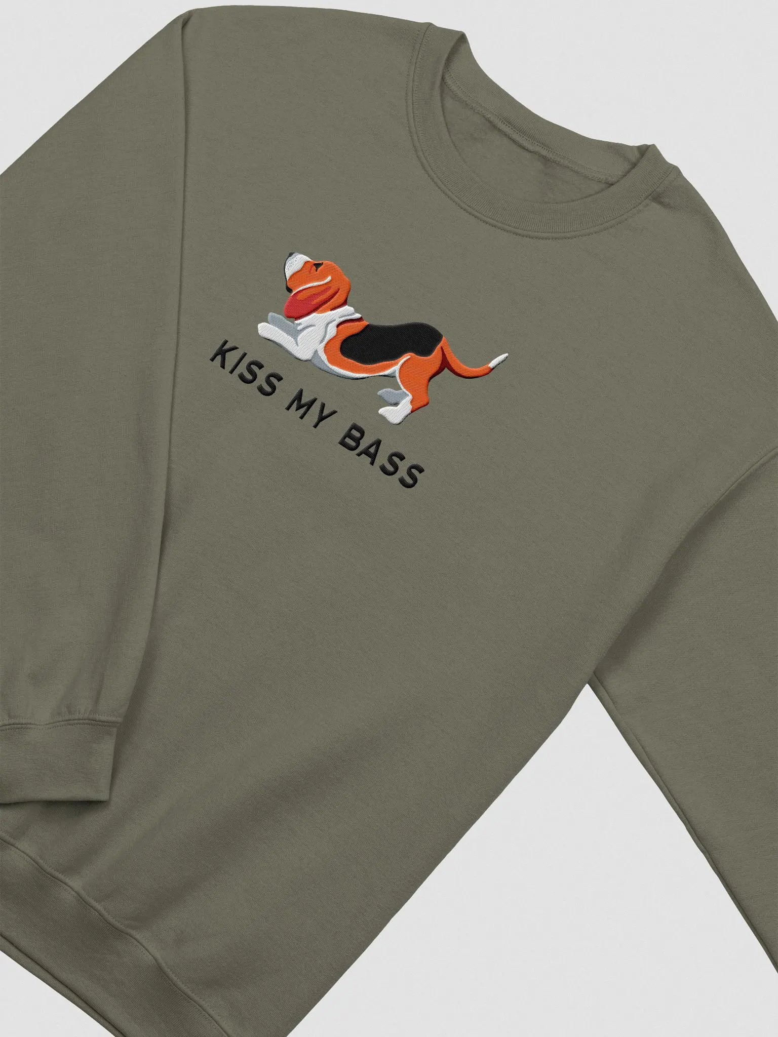 Kiss My Bass(2) Sweatshirt (Embroidered) of a Basset Hound product image (5)