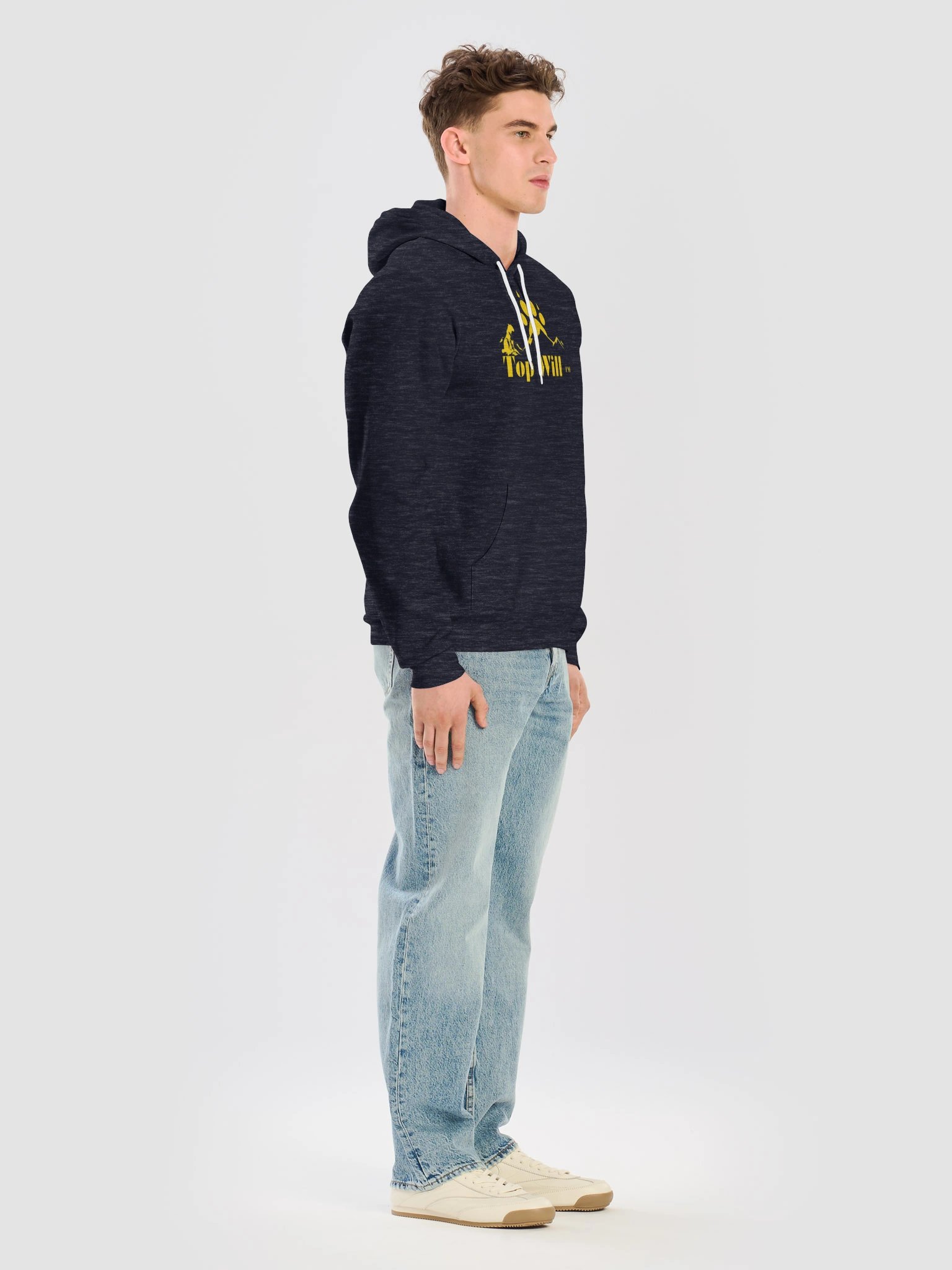 Top Will ™ Heather Navy & Yellow Super Soft Hoodie product image (7)