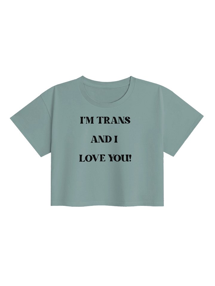 Trans and I Love You Retro Pride Crop Top product image (4)