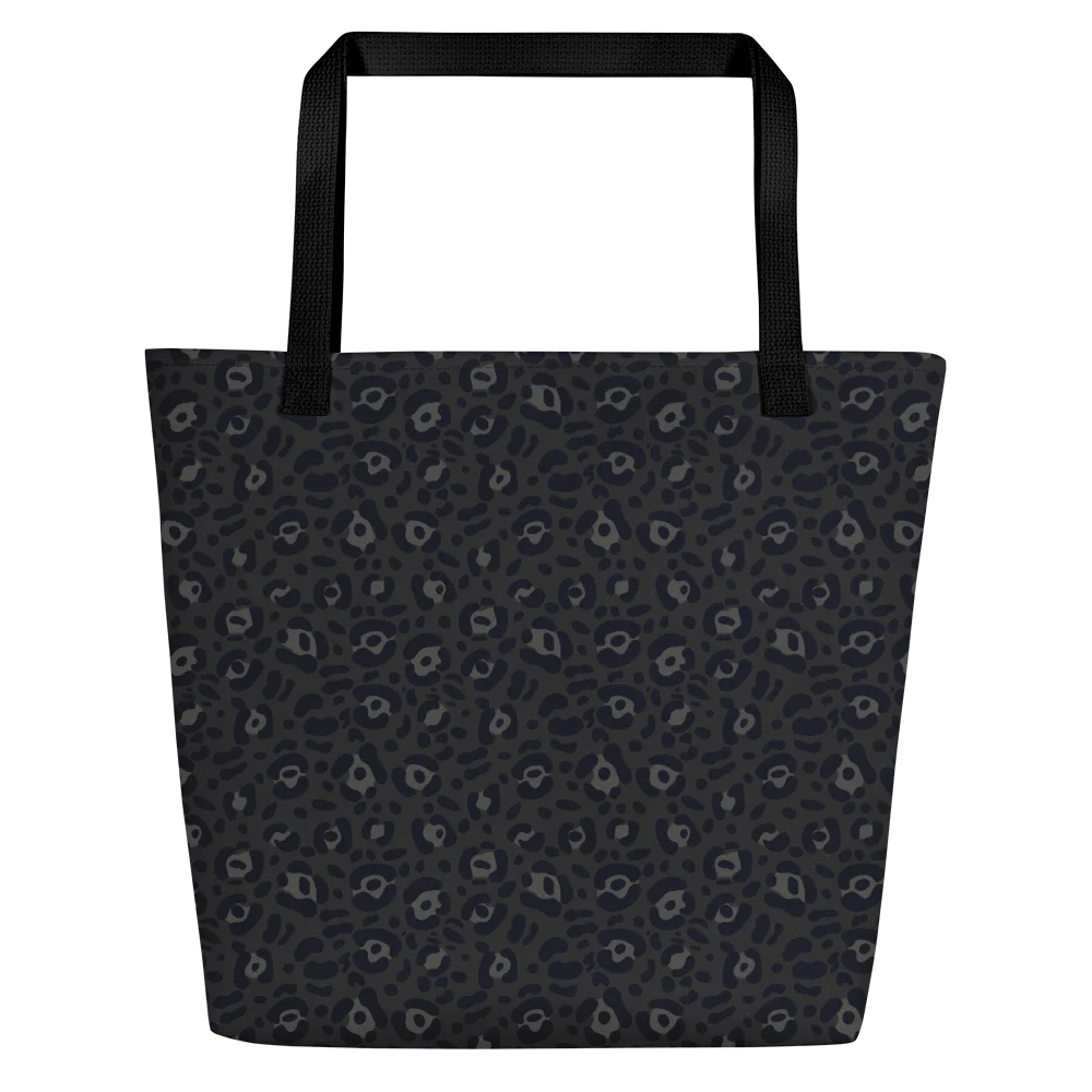 Black Leopard Print Large Tote Bag with Pocket product image (1)