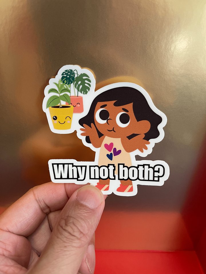 Why Not Both Bisexual Pride Sticker (3" x 3") product image (1)