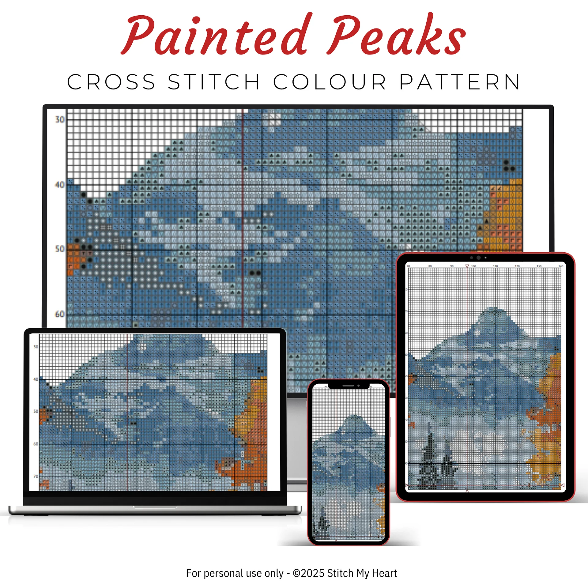 Painted Peaks Cross Stitch Pattern product image (3)