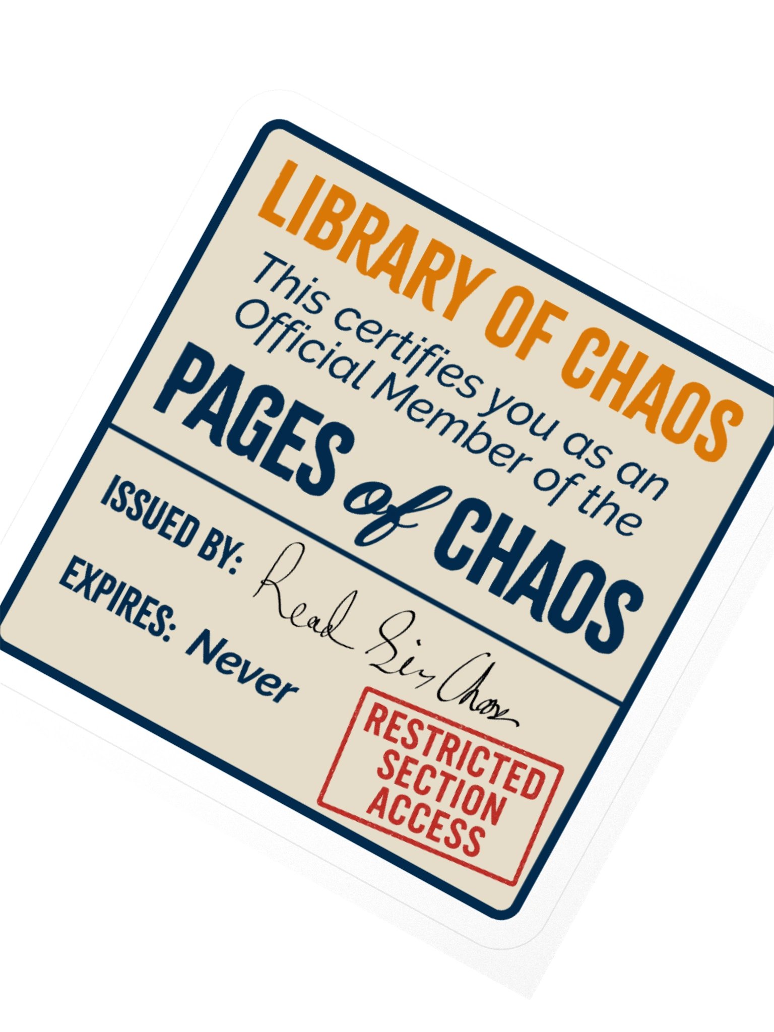 Library of Chaos Membership Card Sticker product image (2)