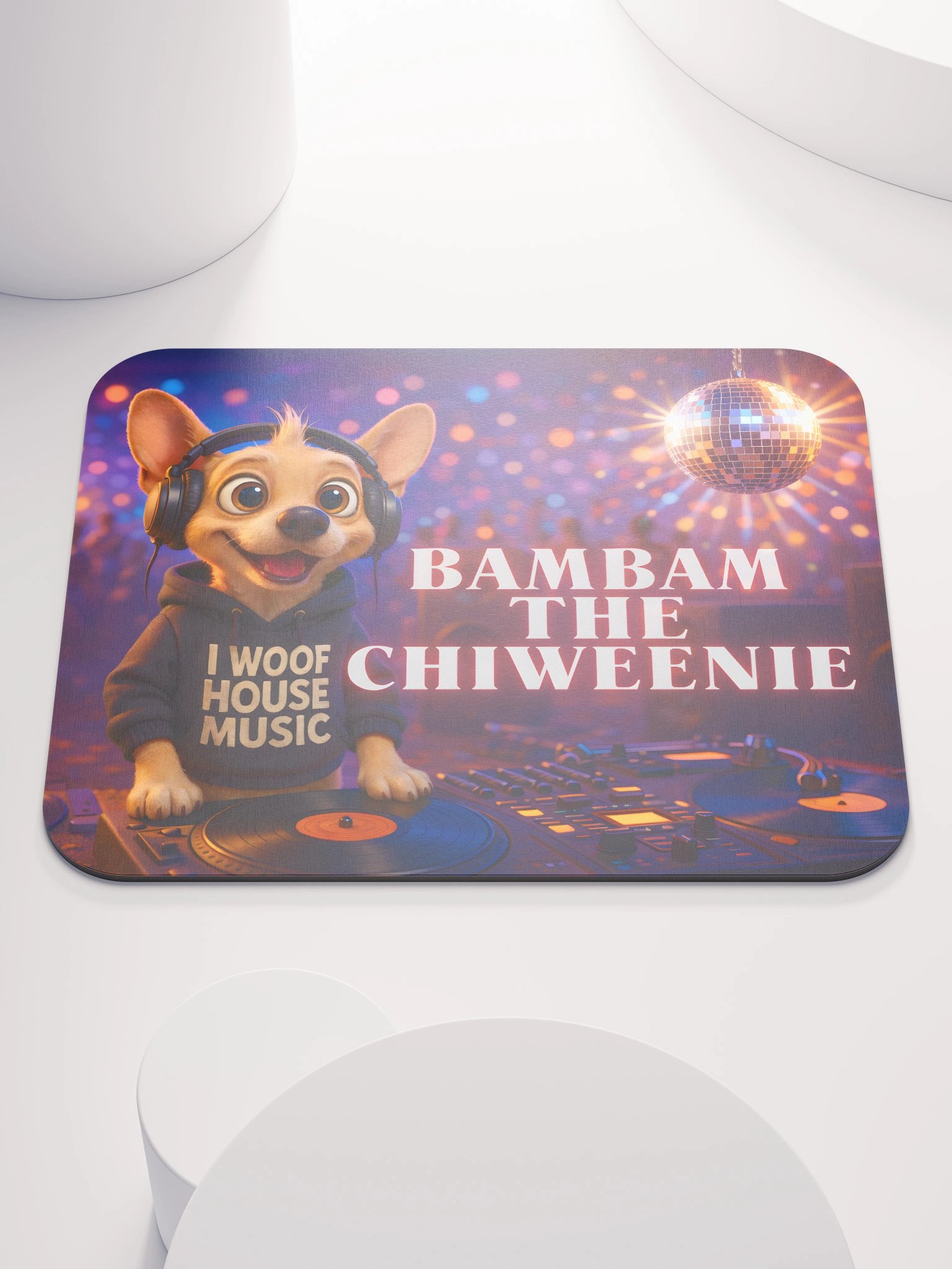 Bambam's I Woof House Music Mouse Pad product image (1)