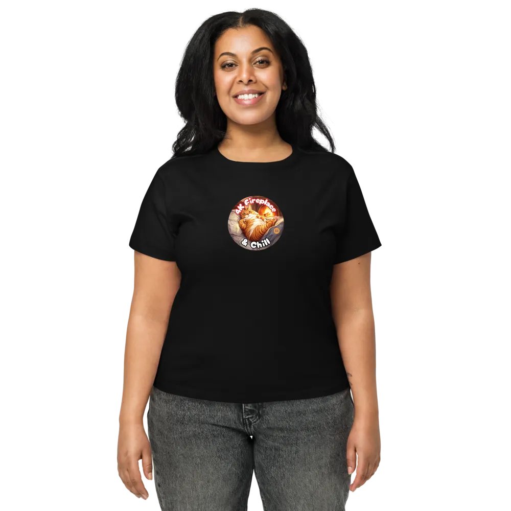 Cozy Cat - 4K Fireplace & Chill | High Waisted Tee product image (2)