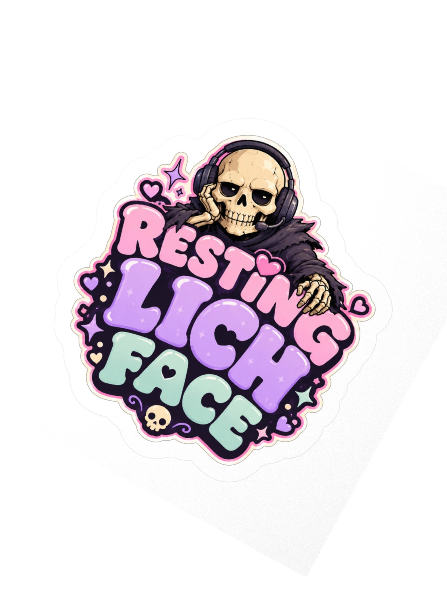 Resting Lich Face Kiss-Cut Sticker product image (2)