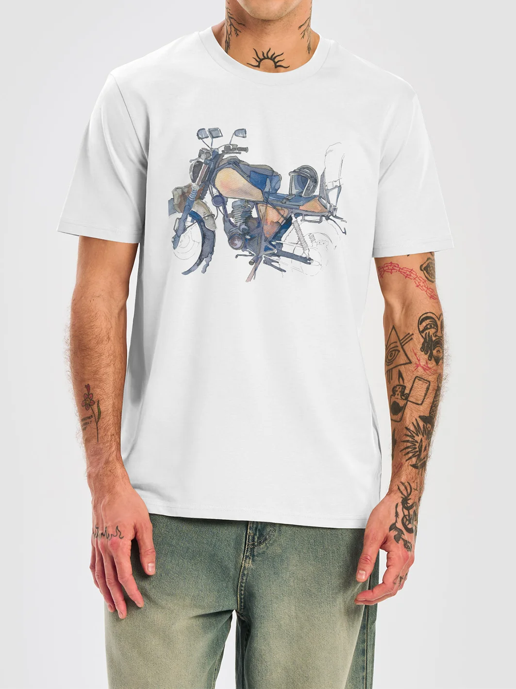 "Watercolor Moto Sketch" Unisex T-Shirt product image (3)
