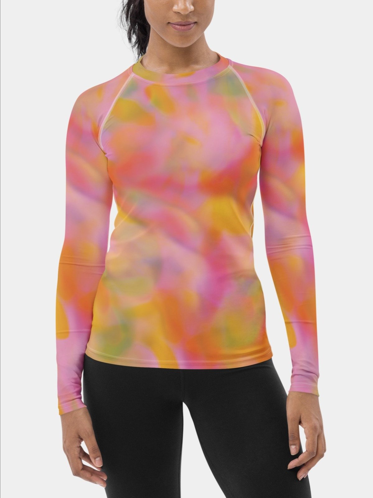 Rash Guard "Sweet Pastel Tie Dye in Orange Light Pink" product image (3)
