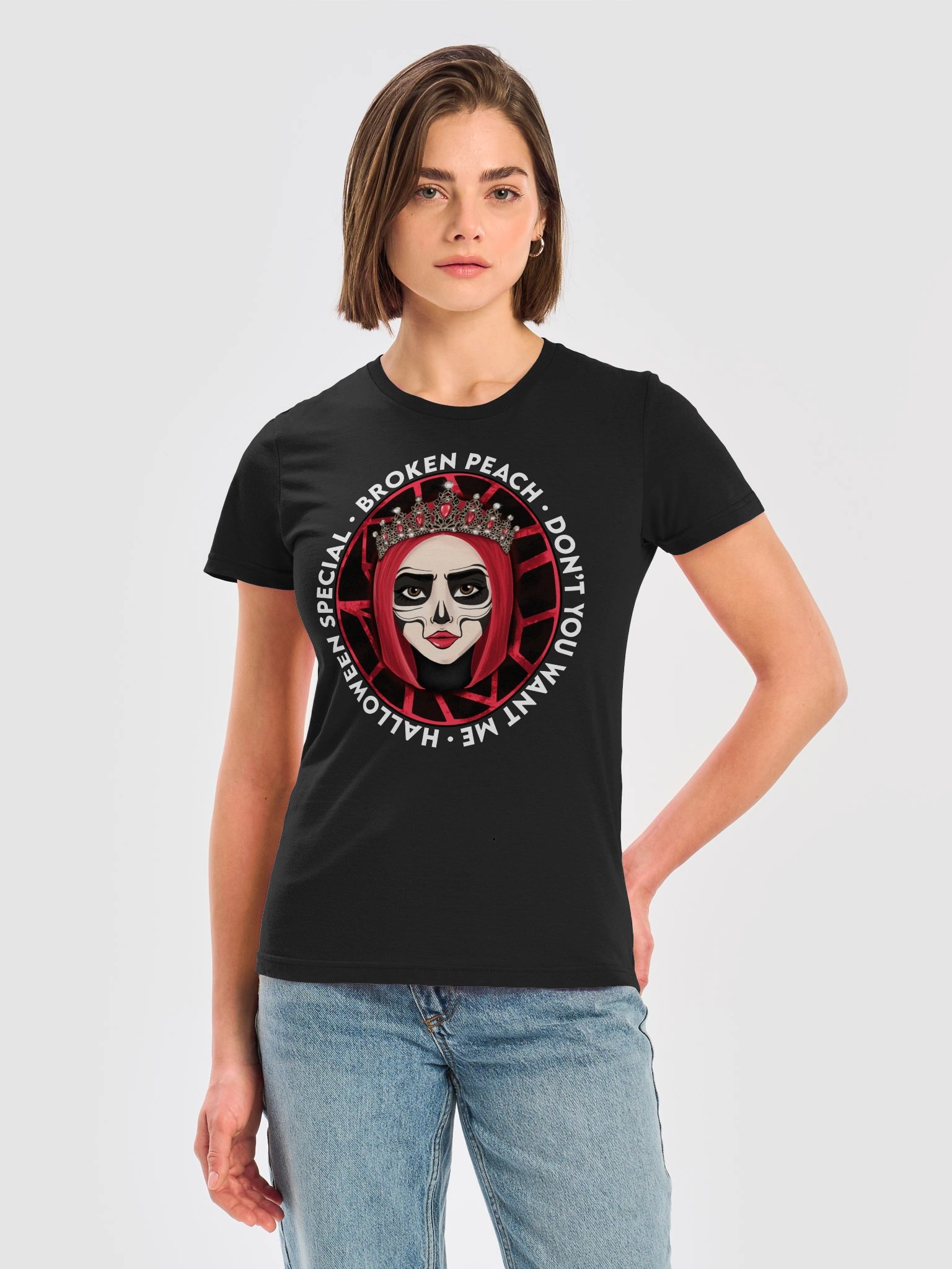 Broken Peach – Women´s Don’t You Want Me Halloween T-Shirt product image (5)