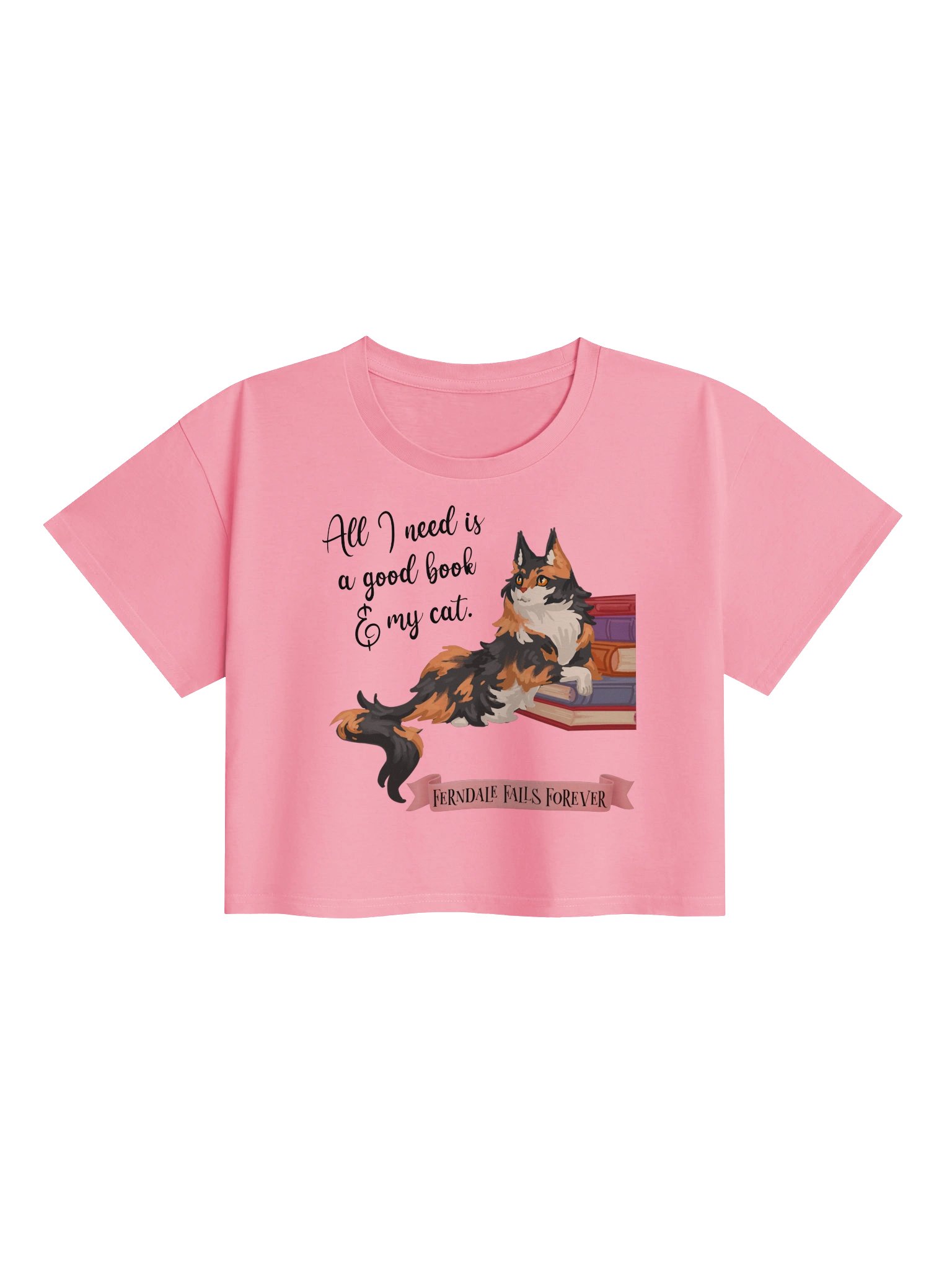 Cat and Book Crop Top product image (1)