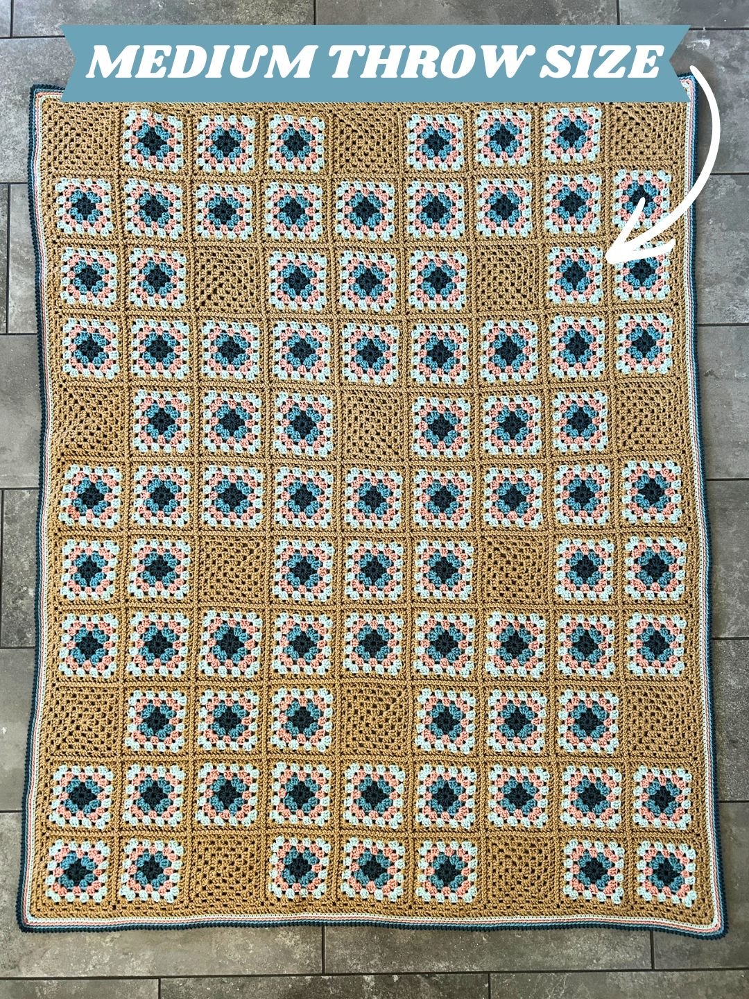 Sea Glass & Sand Crochet Granny Square Blanket (Digital PDF Pattern) product image (6)