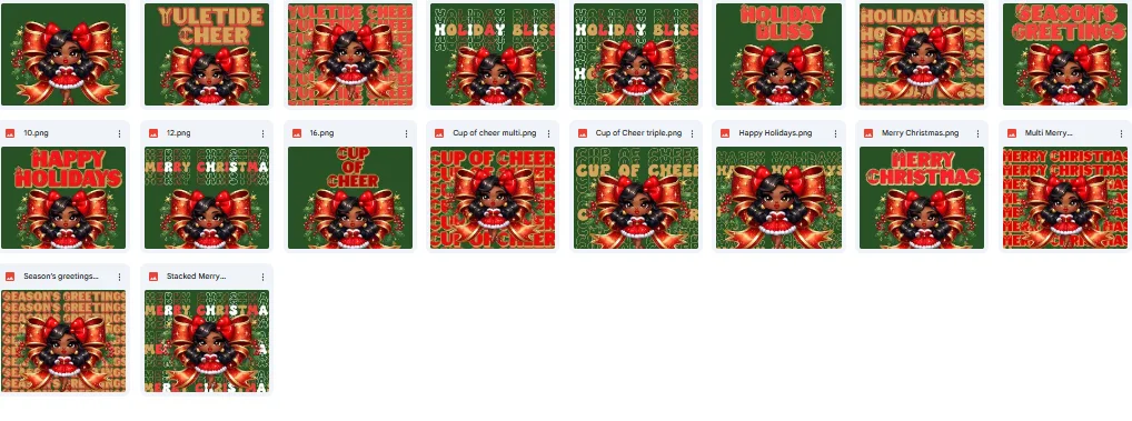 Christmas Tumbler Wrap Bundle • Chibi Holiday Girl PNG Set • Festive Sublimation Designs product image (2)