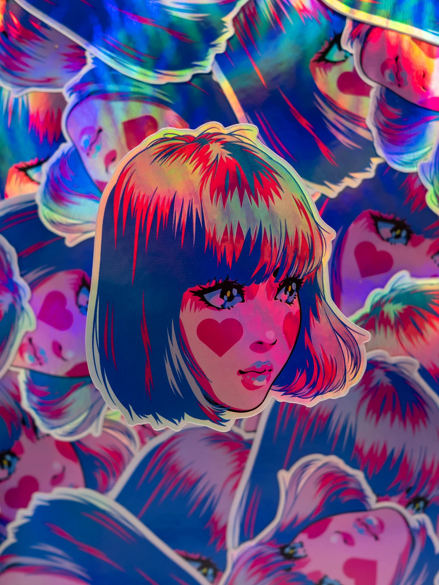 Two Hearts 3" Sticker (Hologram) product image (1)