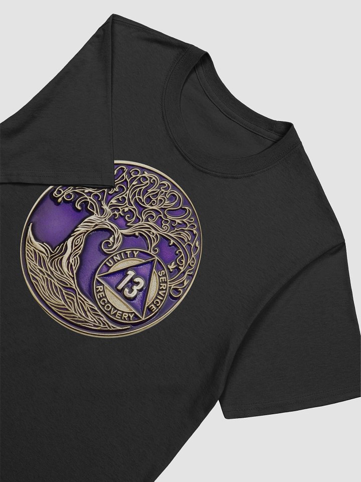 Twisted Tree of Life 13th Year Sobriety Purple Medallion | Recovery T-Shirt Inspiring Sobriety product image (2)