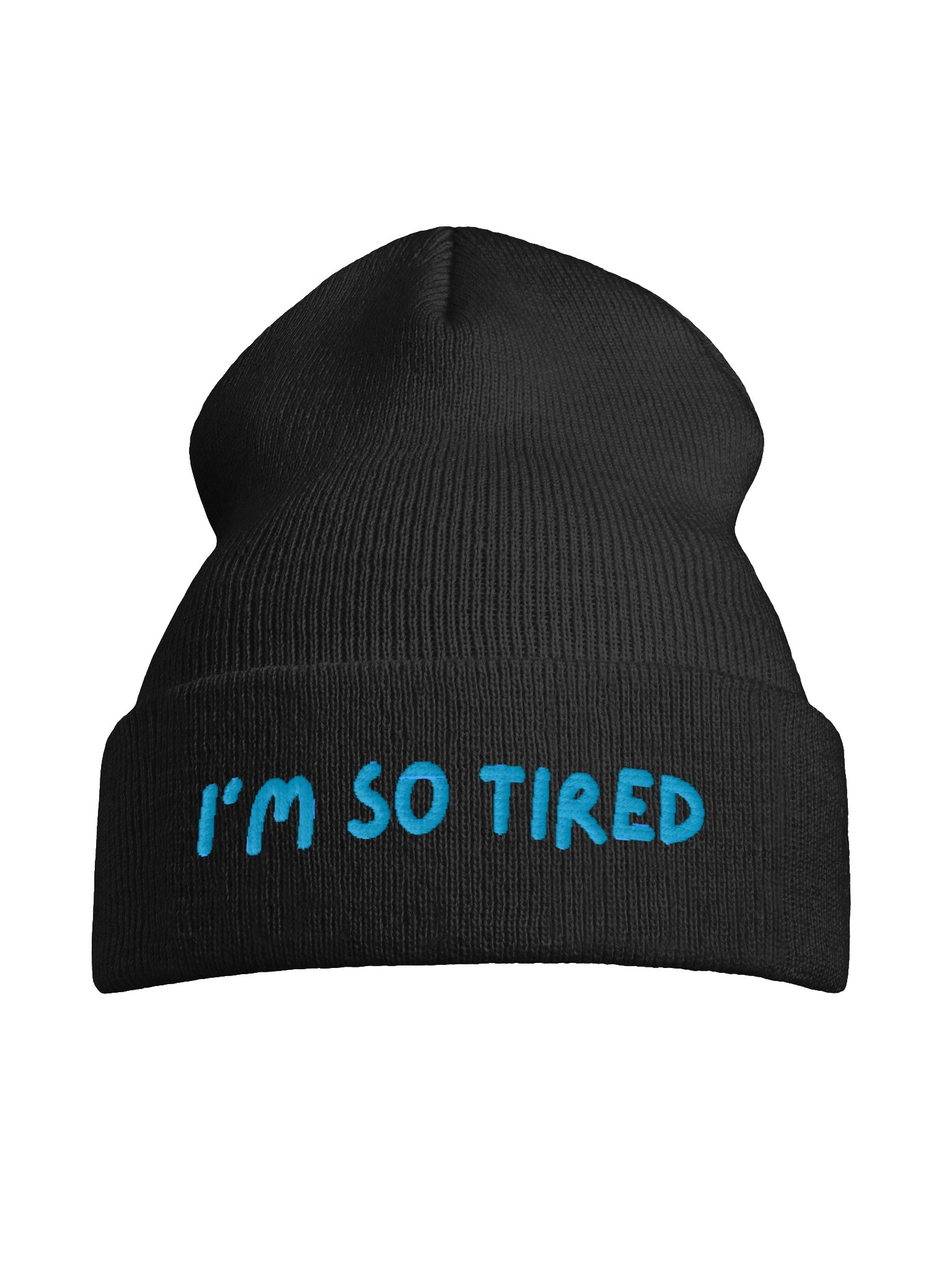 "I’M SO TIRED" Embroidered cuffed beanie product image (6)